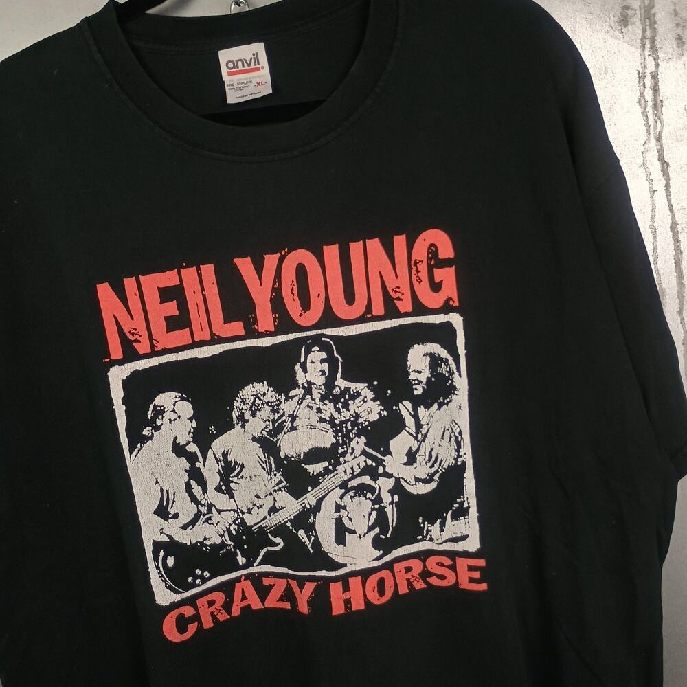 Neil Young Crazy Horse Vintage Y2K 2000s Folk Country Western Rock Shirt XL